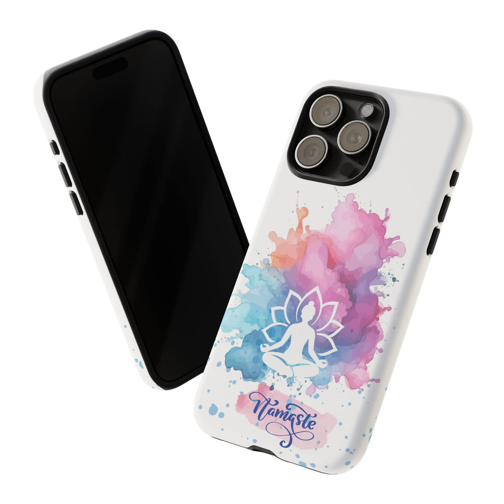 Yoga Namaste Phone Case - Watercolor Lotus Tough Case