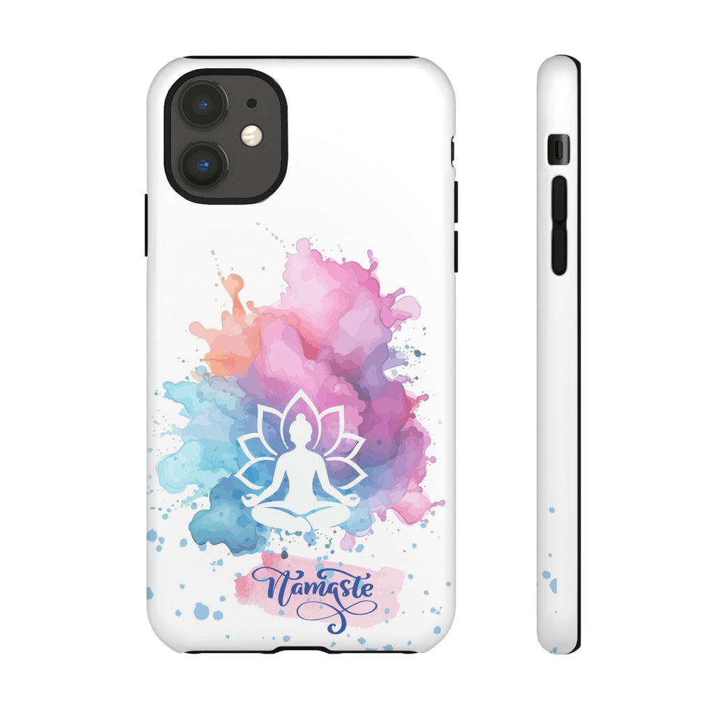 Yoga Namaste Phone Case - Watercolor Lotus Tough Case