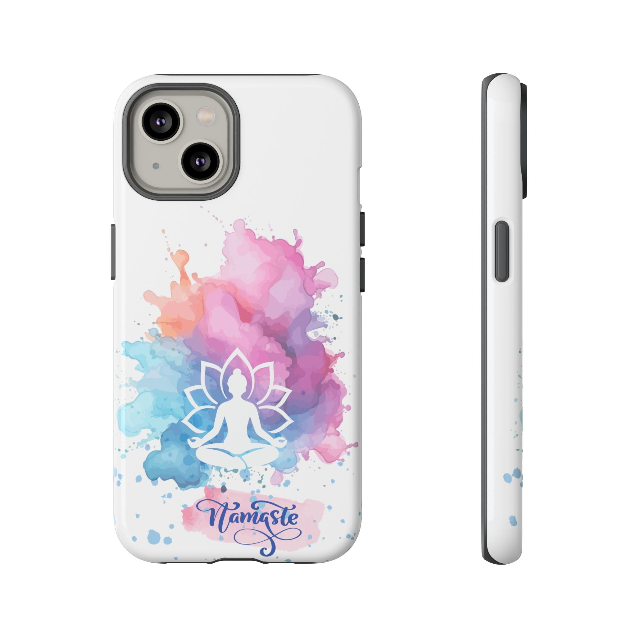 Yoga Namaste Phone Case - Watercolor Lotus Tough Case