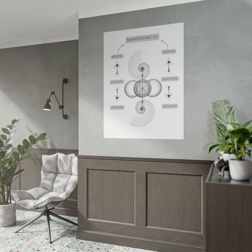 Manifesting 101 Rolled Poster — Minimalist Spiritual Wall Art