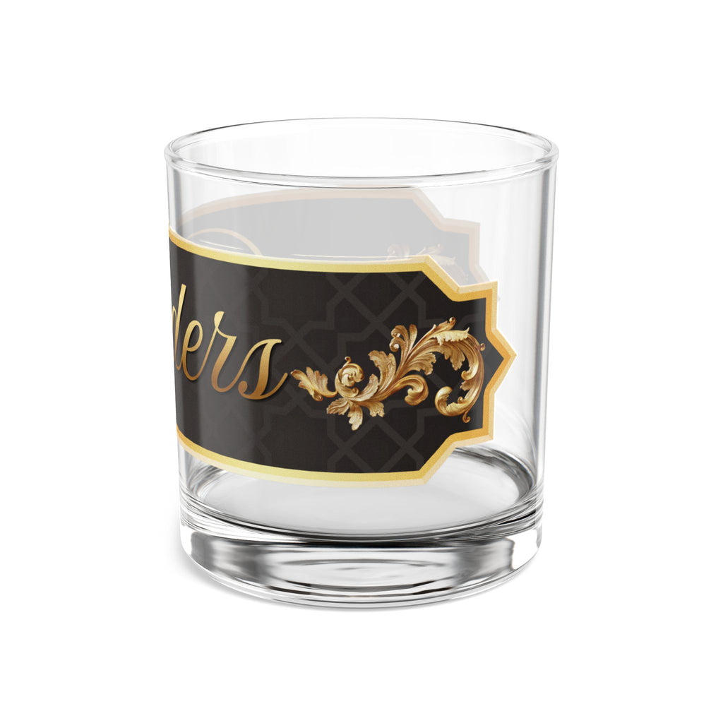 Personalized Black & Gold 10oz Rocks Glass — Custom Name Whiskey Tumbler