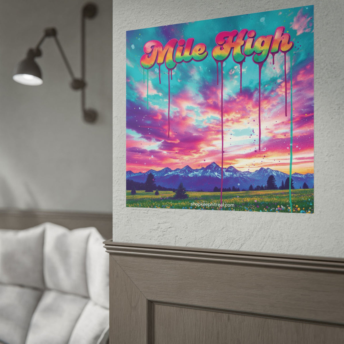 Rolled Poster — "Mile High" Colorful Sunset Mountain Wall Art