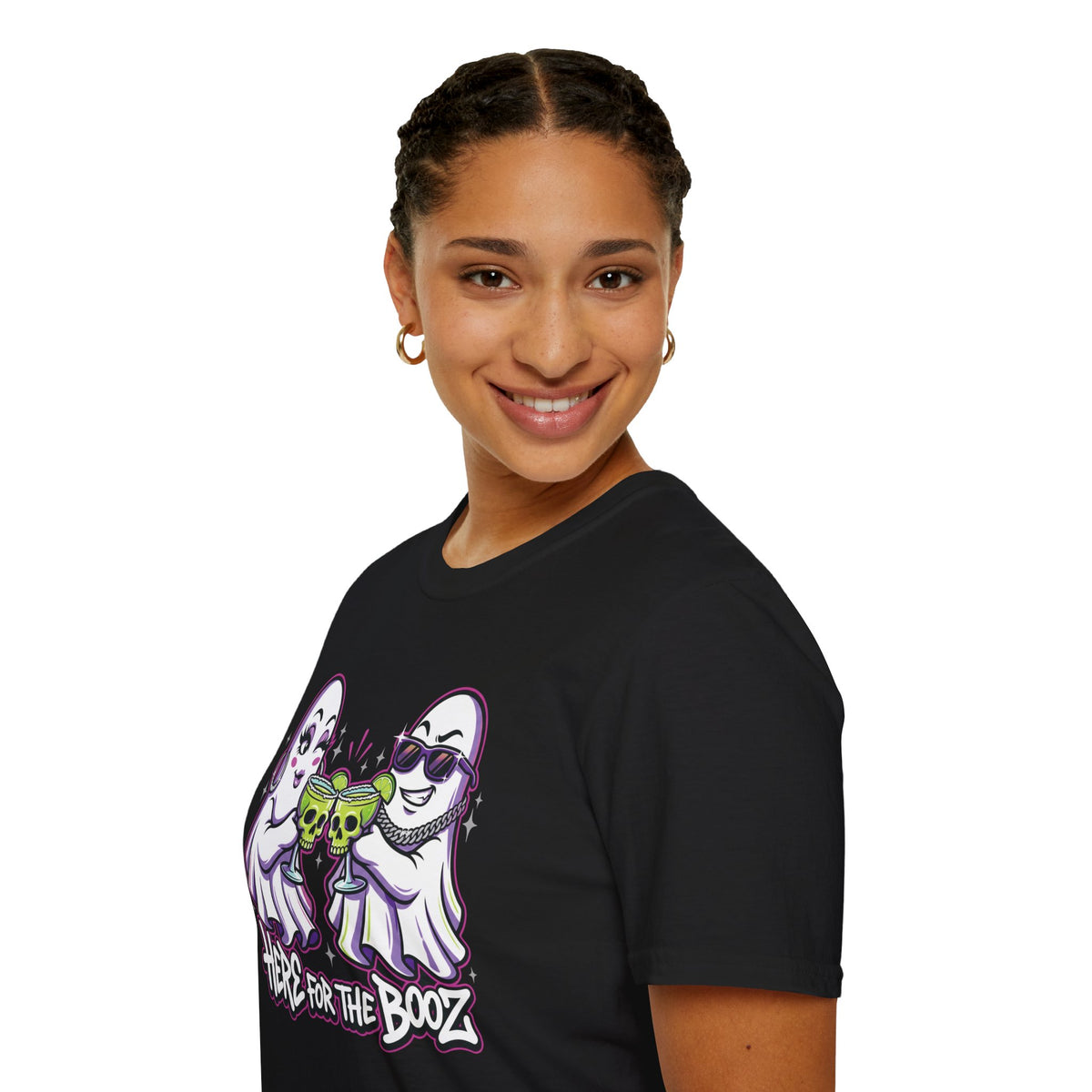 Here for the Booz | Ghost Happy Hour Halloween Tee | Keep’n It Real