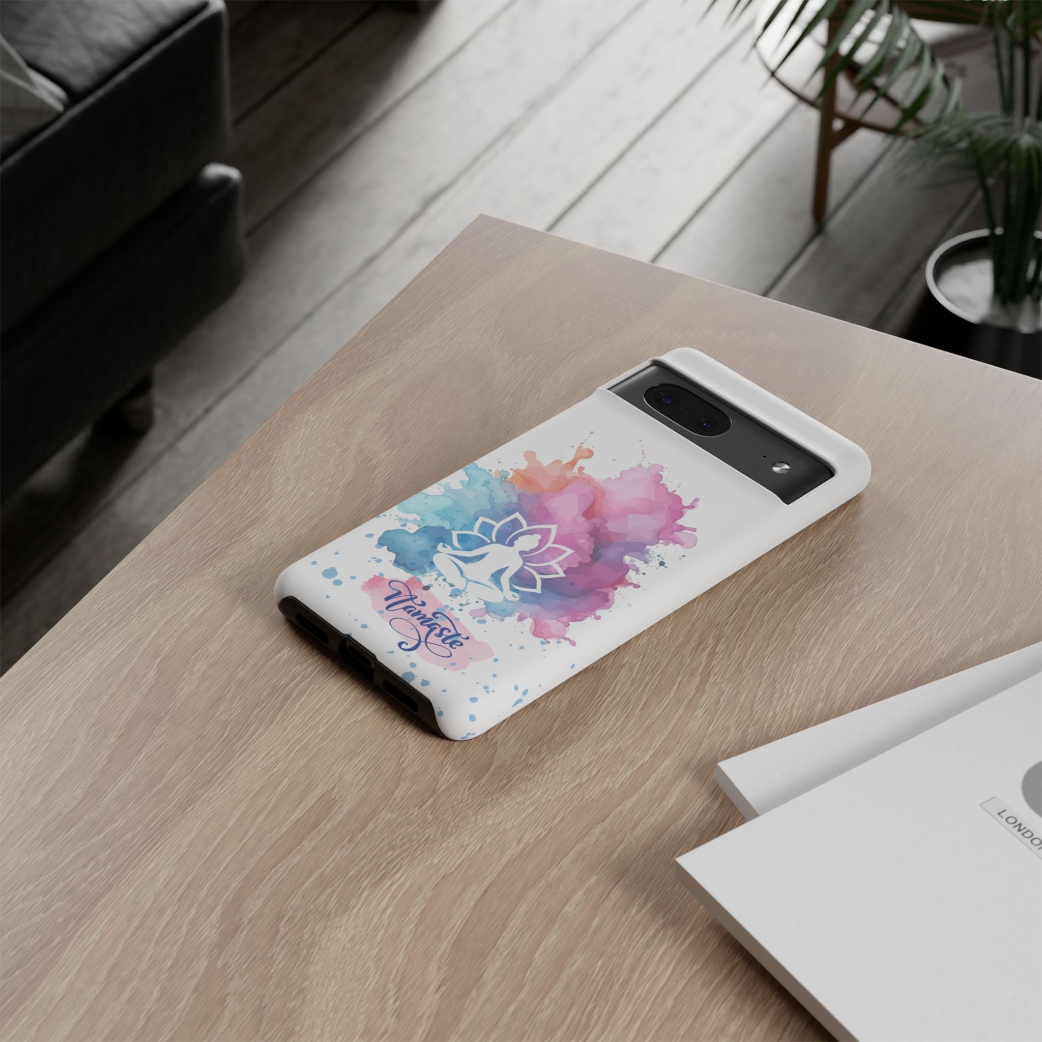 Yoga Namaste Phone Case - Watercolor Lotus Tough Case