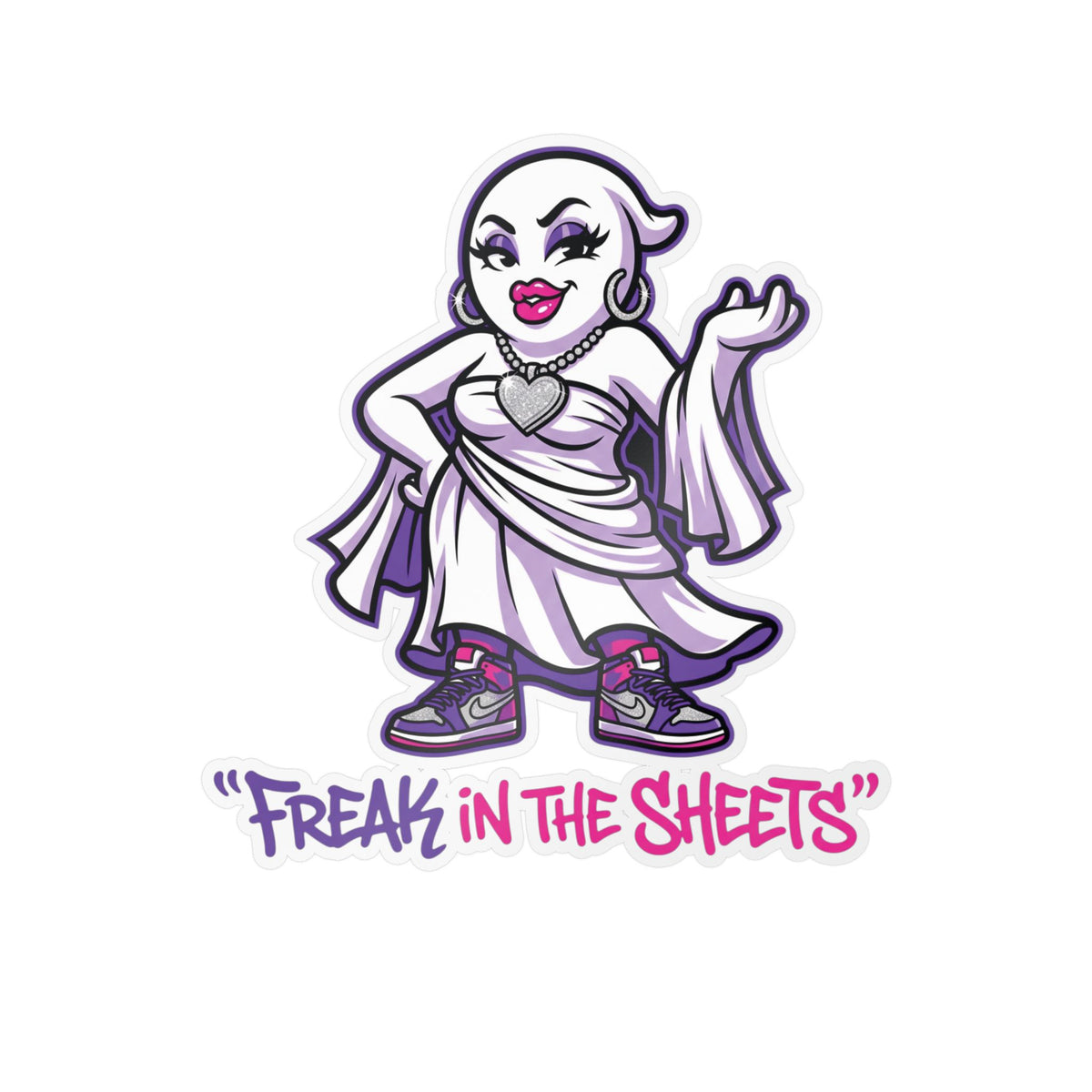 Freak In The Sheets Ghost Halloween Decal Sticker- Keep'n It Real