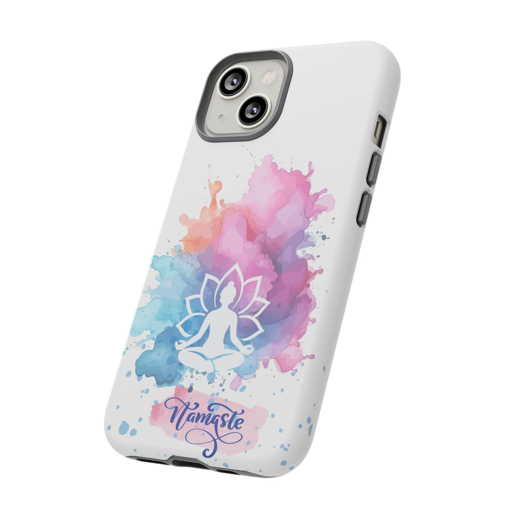 Yoga Namaste Phone Case - Watercolor Lotus Tough Case
