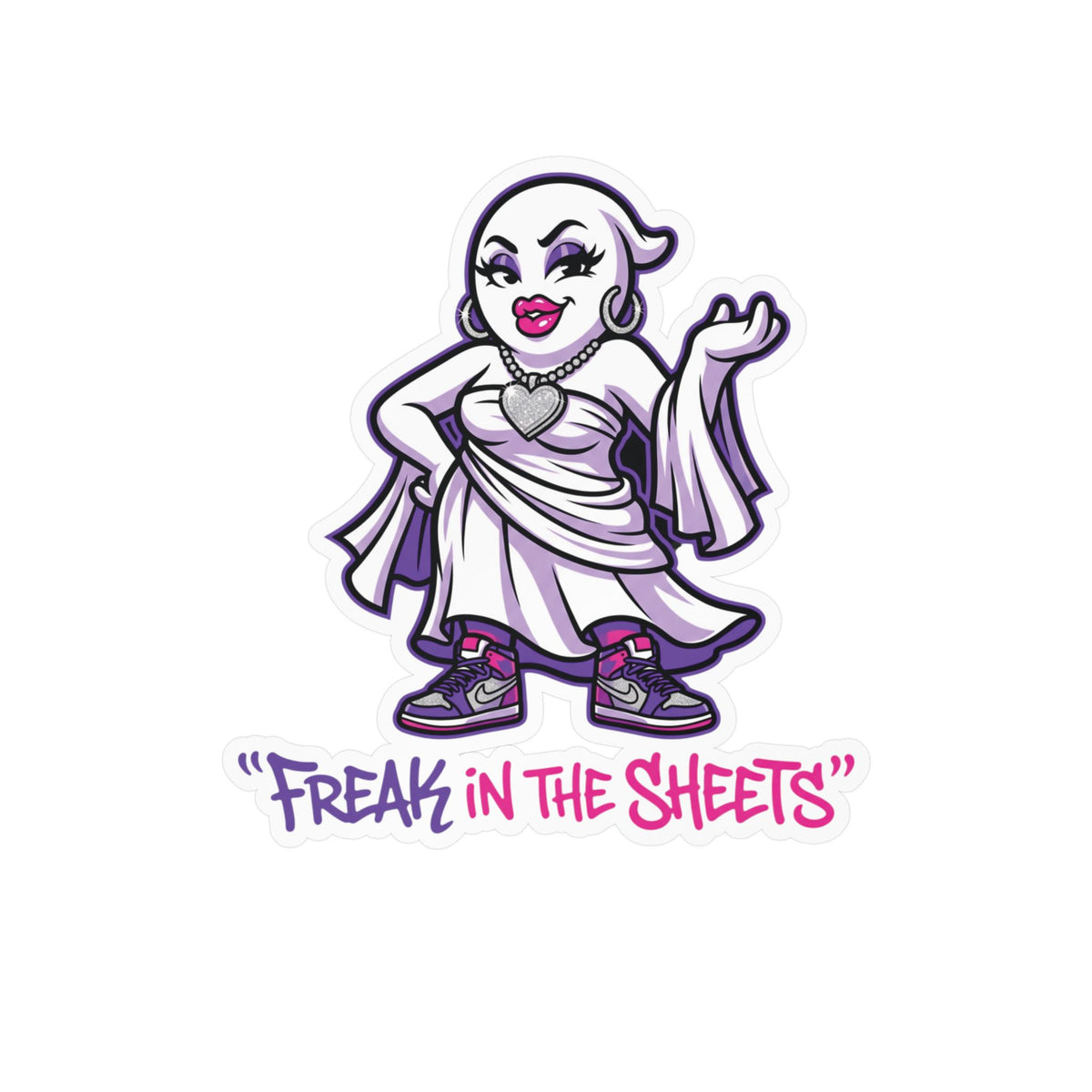 Freak In The Sheets Ghost Halloween Decal Sticker- Keep'n It Real