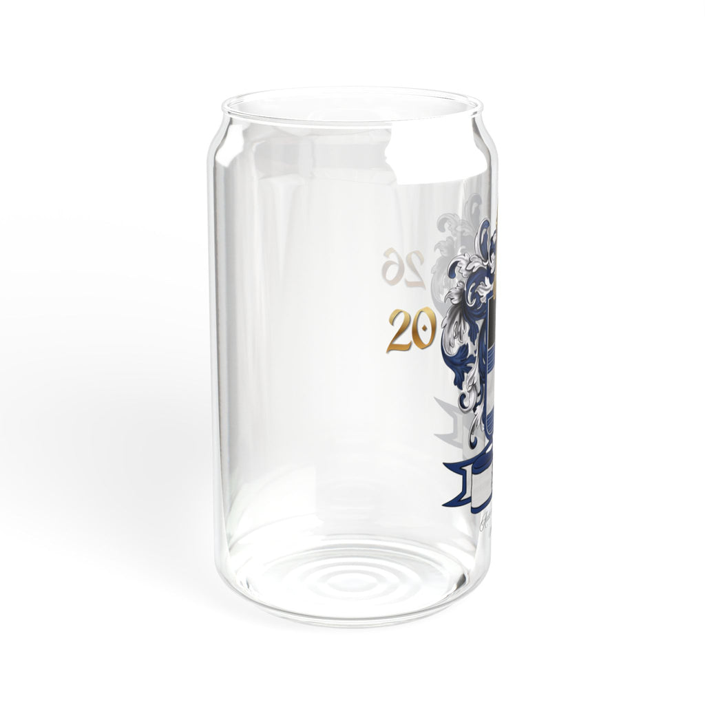 Anders Family Crest 16oz Glass Sipper with Bamboo Lid (Simple)