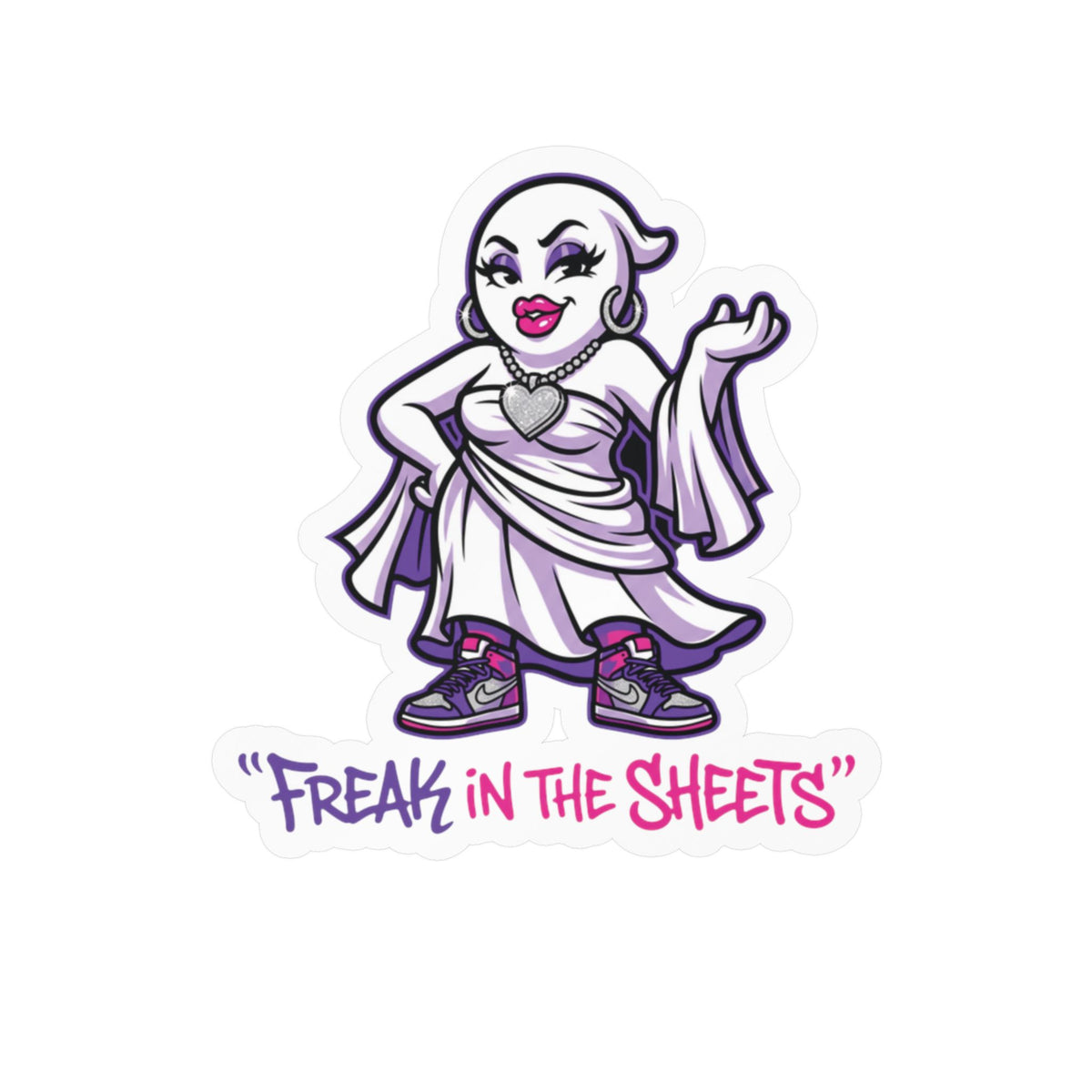 Freak In The Sheets Ghost Halloween Decal Sticker- Keep'n It Real