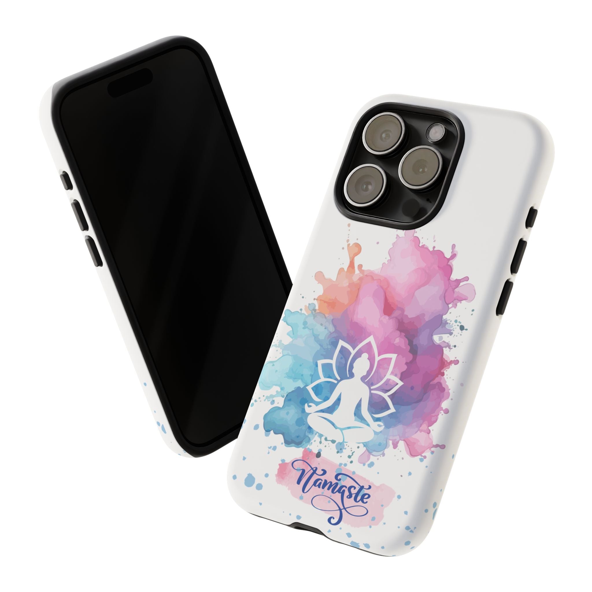 Yoga Namaste Phone Case - Watercolor Lotus Tough Case