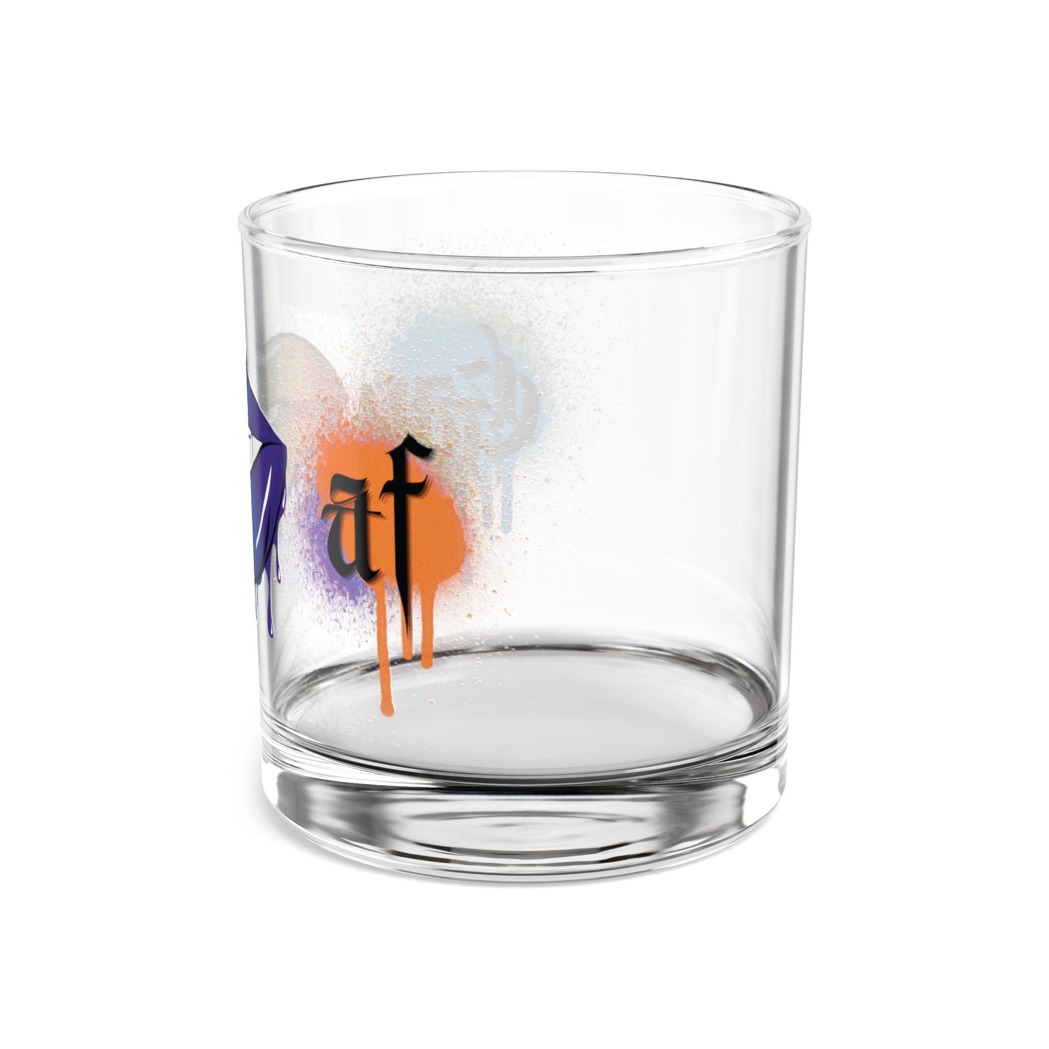 10oz Rocks Glass — Rainbow Drip Lip Art Whiskey Glass (GAY AF)