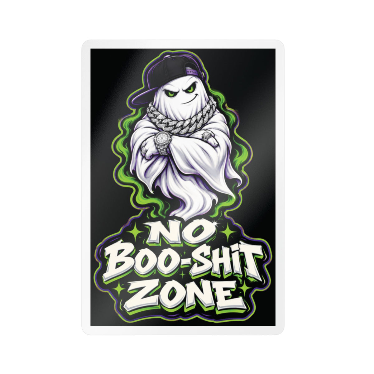 No Boo-Shit Zone Ghost 2 Halloween Decal Sticker- Keep'n It Real