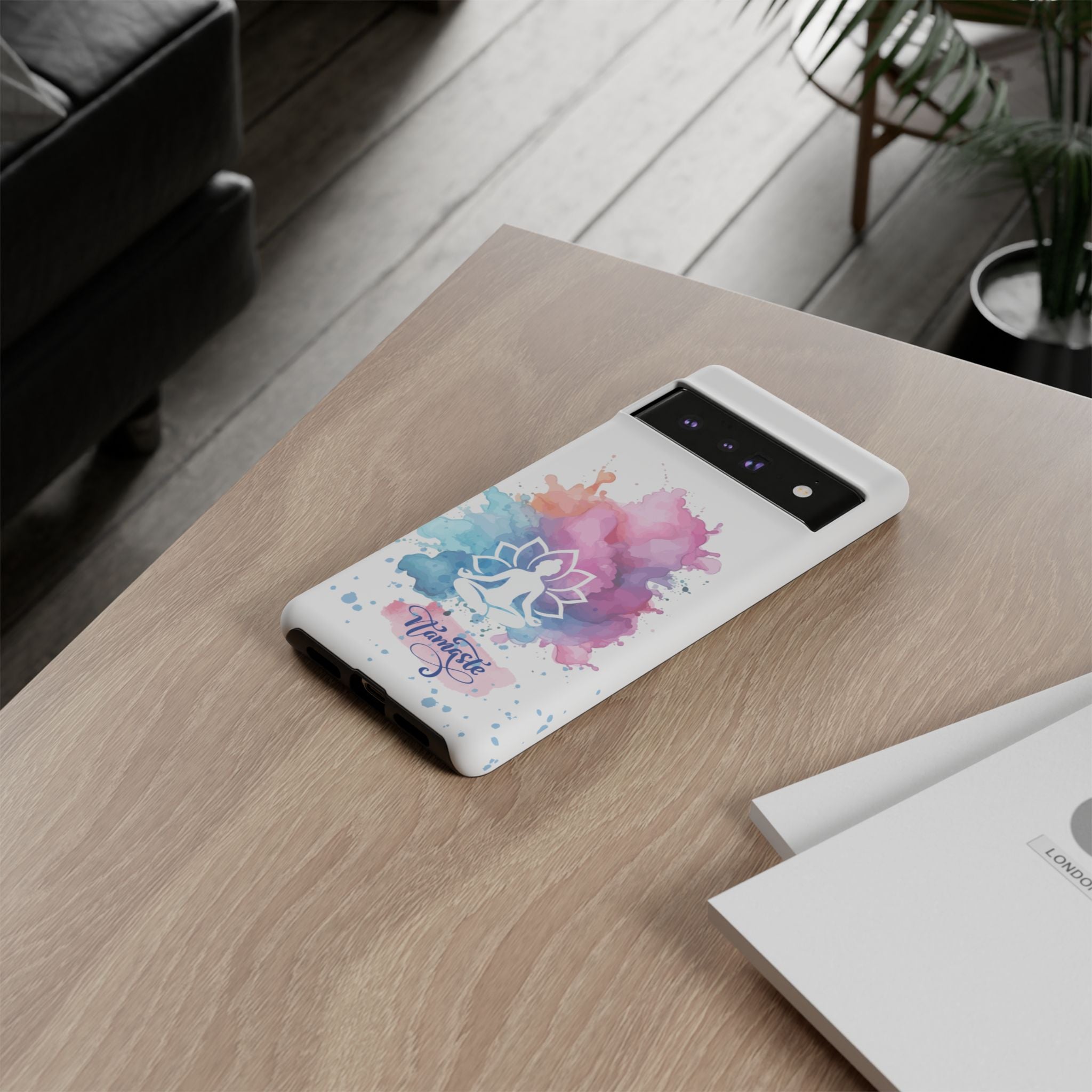 Yoga Namaste Phone Case - Watercolor Lotus Tough Case