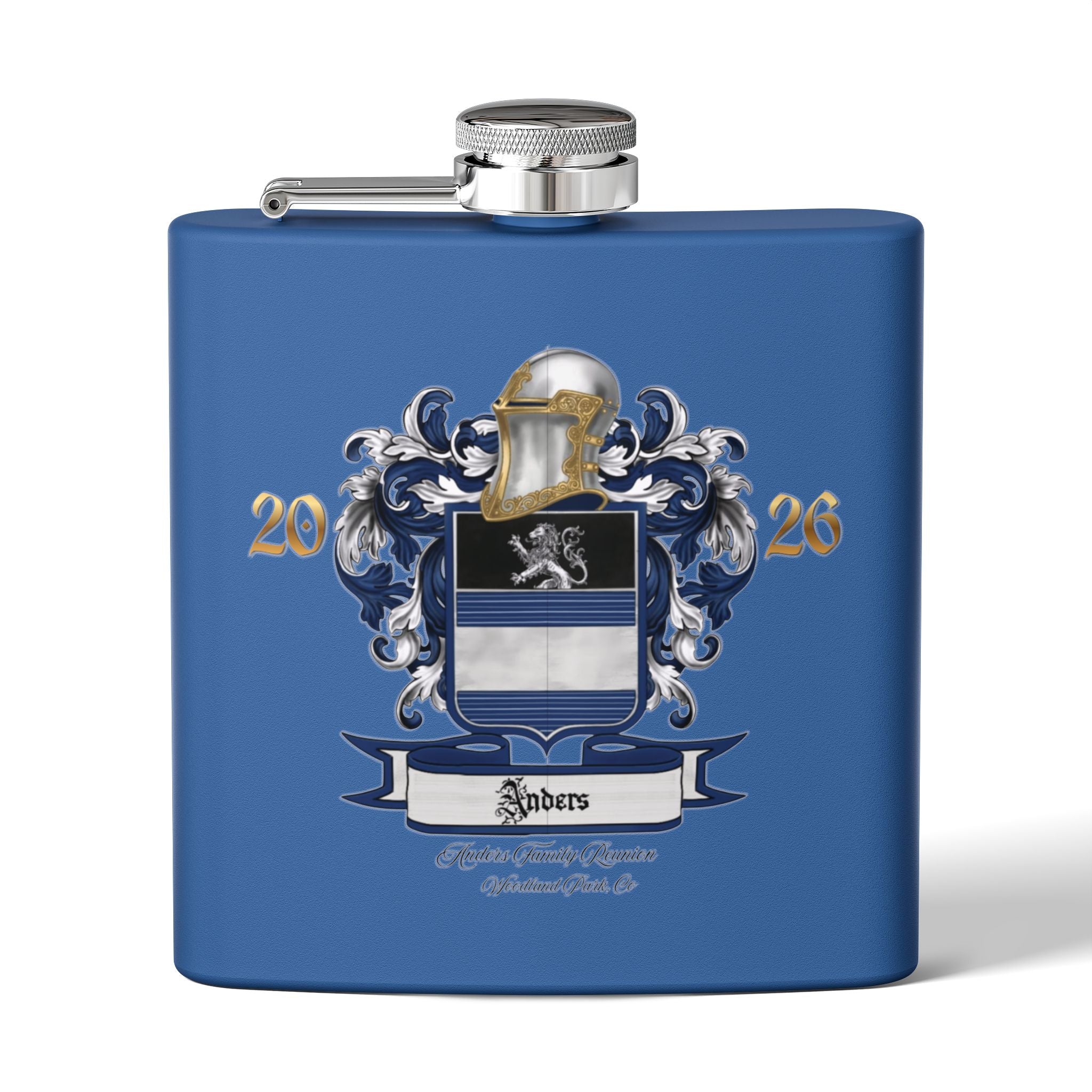 Anders Family Crest Stainless Steel Flask 6oz