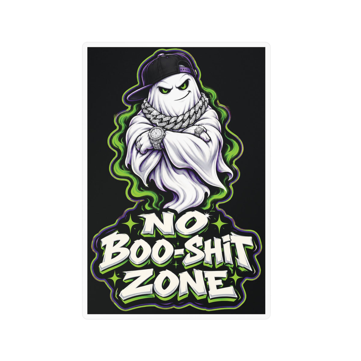 No Boo-Shit Zone Ghost 2 Halloween Decal Sticker- Keep'n It Real