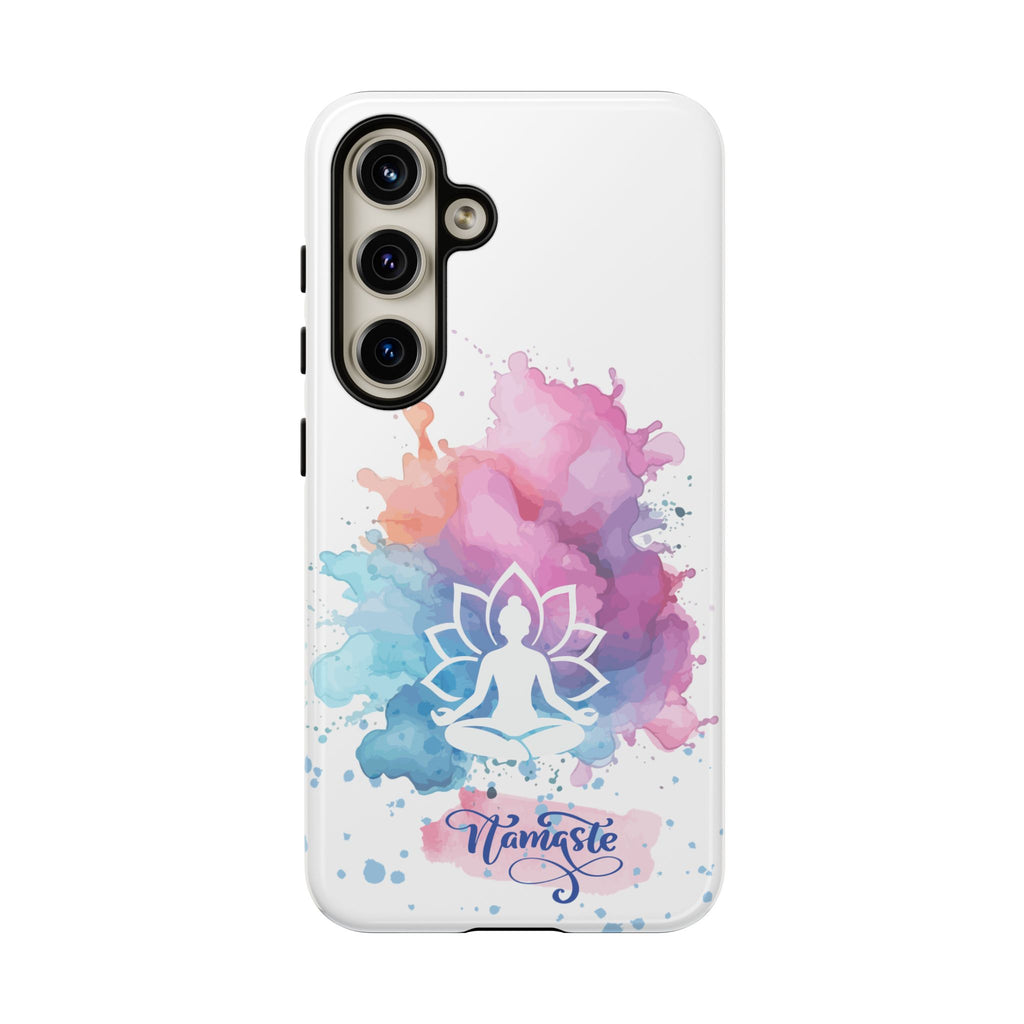 Yoga Namaste Phone Case - Watercolor Lotus Tough Case