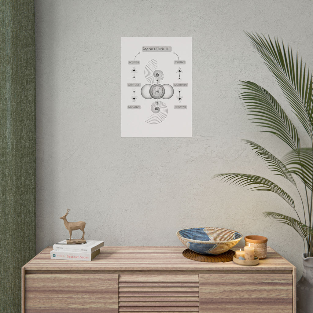 Manifesting 101 Rolled Poster — Minimalist Spiritual Wall Art