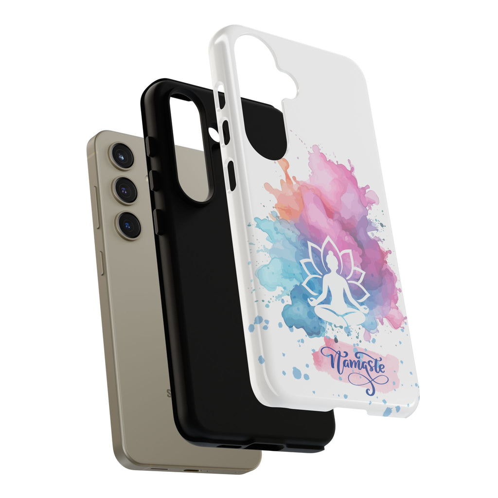 Yoga Namaste Phone Case - Watercolor Lotus Tough Case
