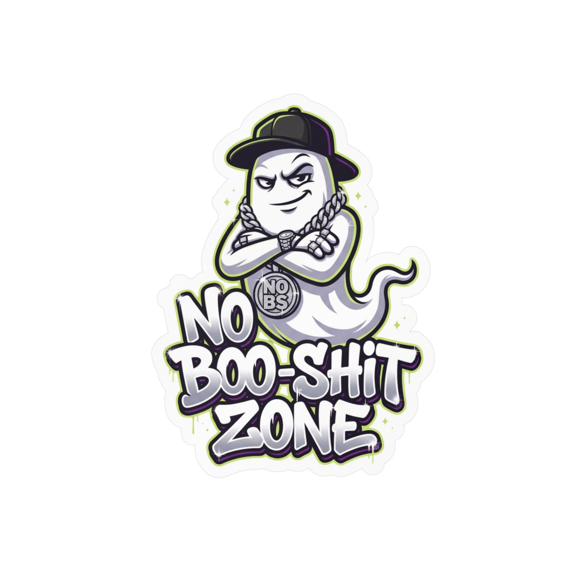 No Boo-Shit Zone Ghost Halloween Decal Sticker- Keep'n It Real