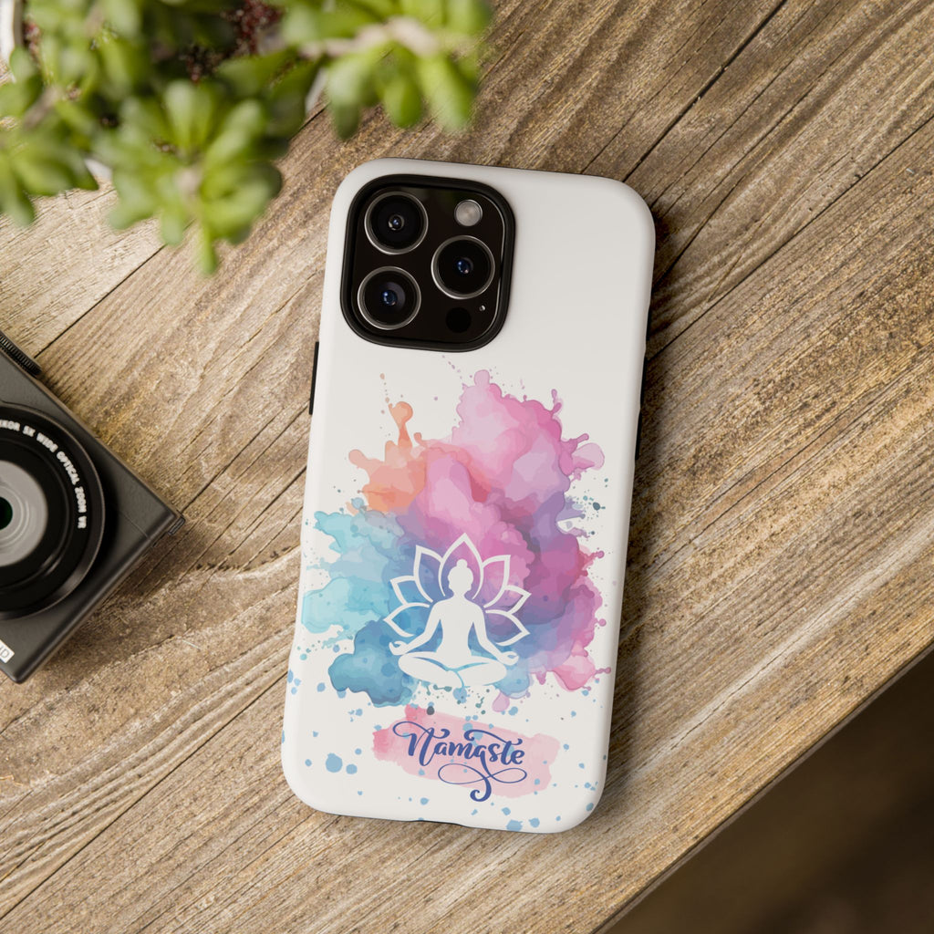 Yoga Namaste Phone Case - Watercolor Lotus Tough Case
