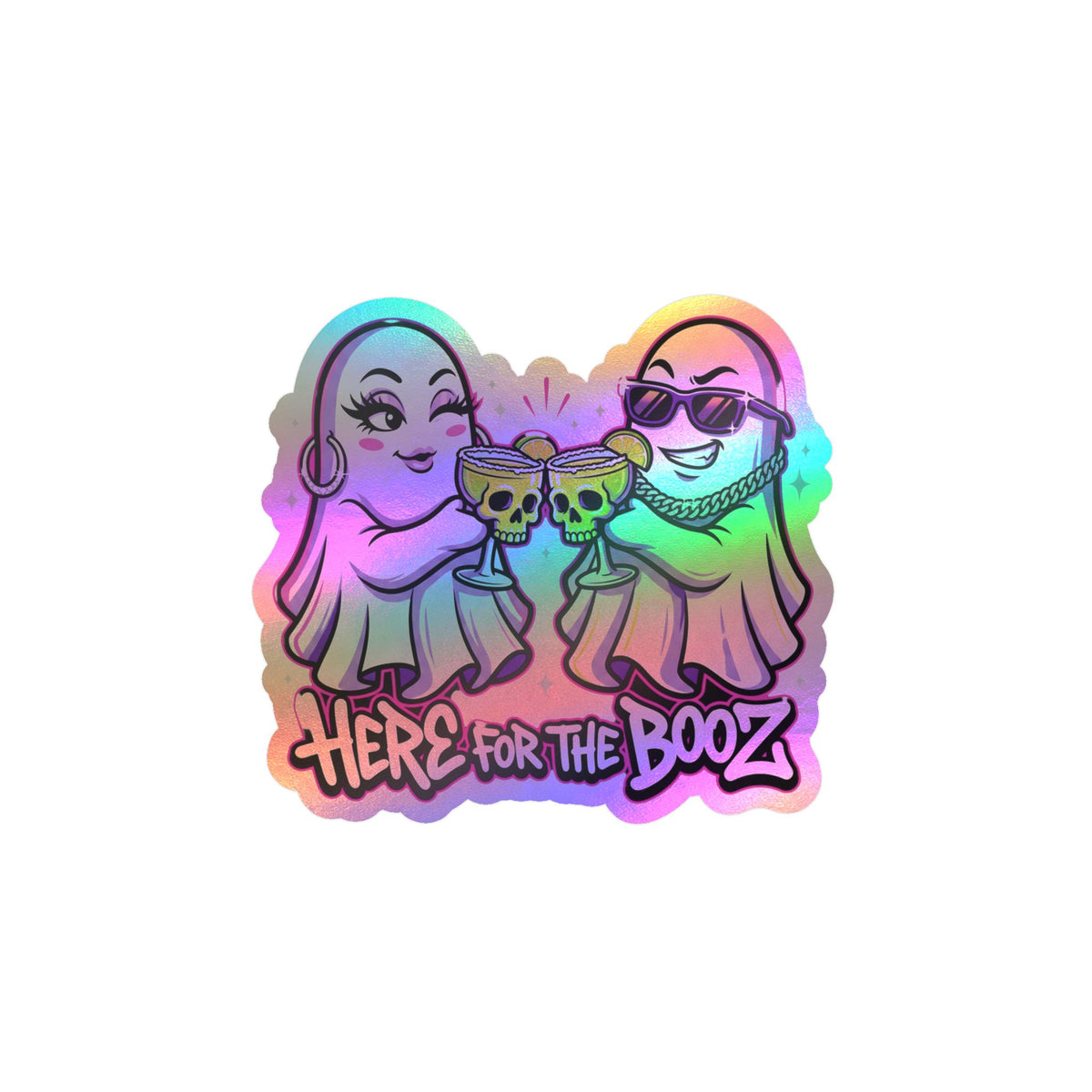 Here for the Booz Ghost Halloween Decal Sticker- Keep'n It Real