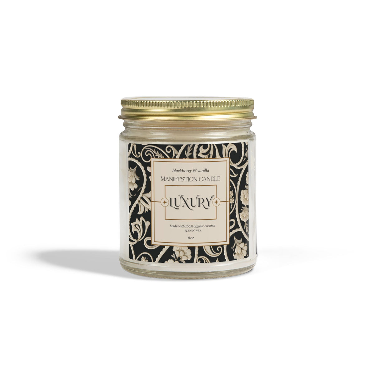 Luxury Manifestation Candle, Blackberry & Vanilla Scented Candles, Coconut Apricot Wax (4oz, 9oz)
