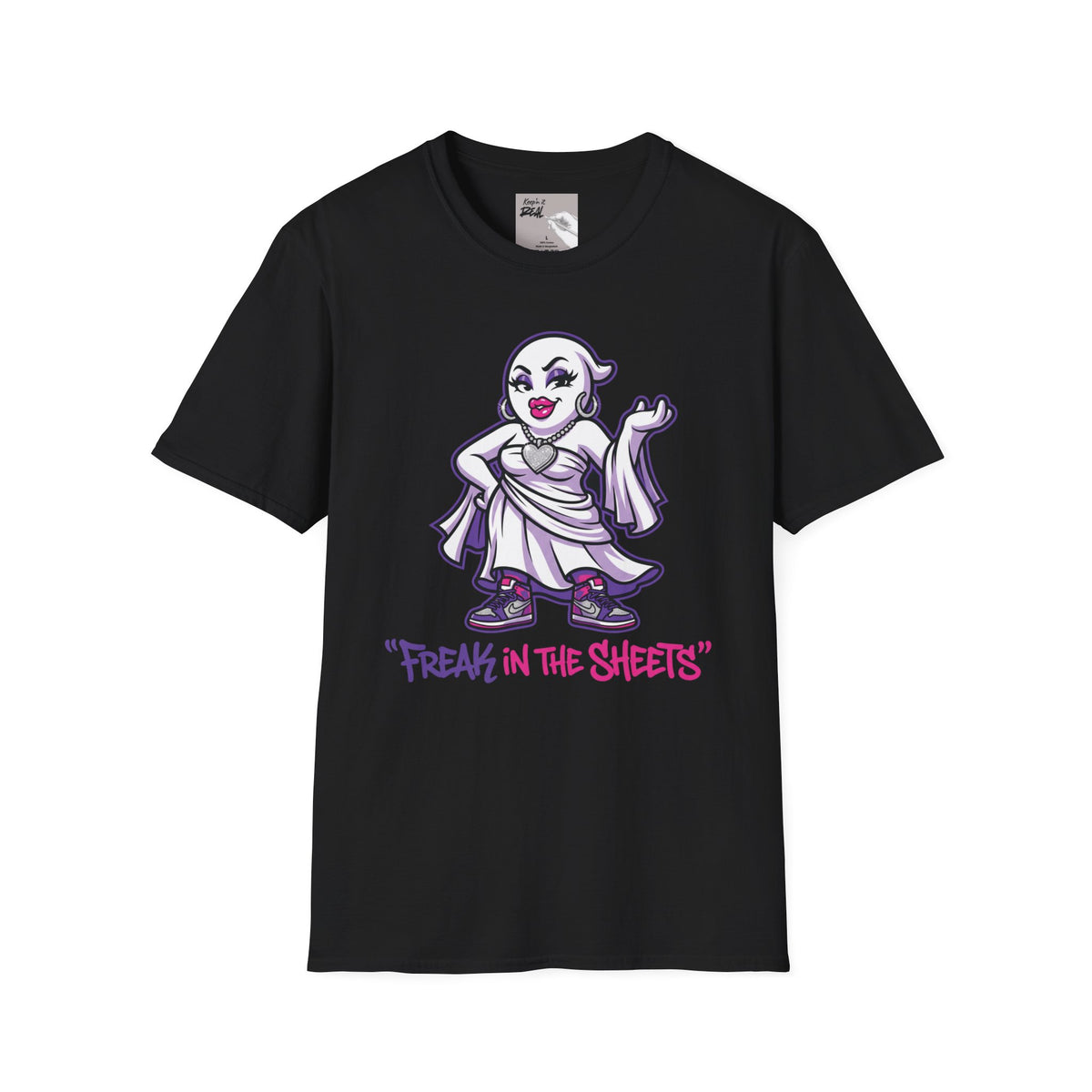 Freak In The Sheets Girl Ghost Halloween Tee | Keep’n It Real