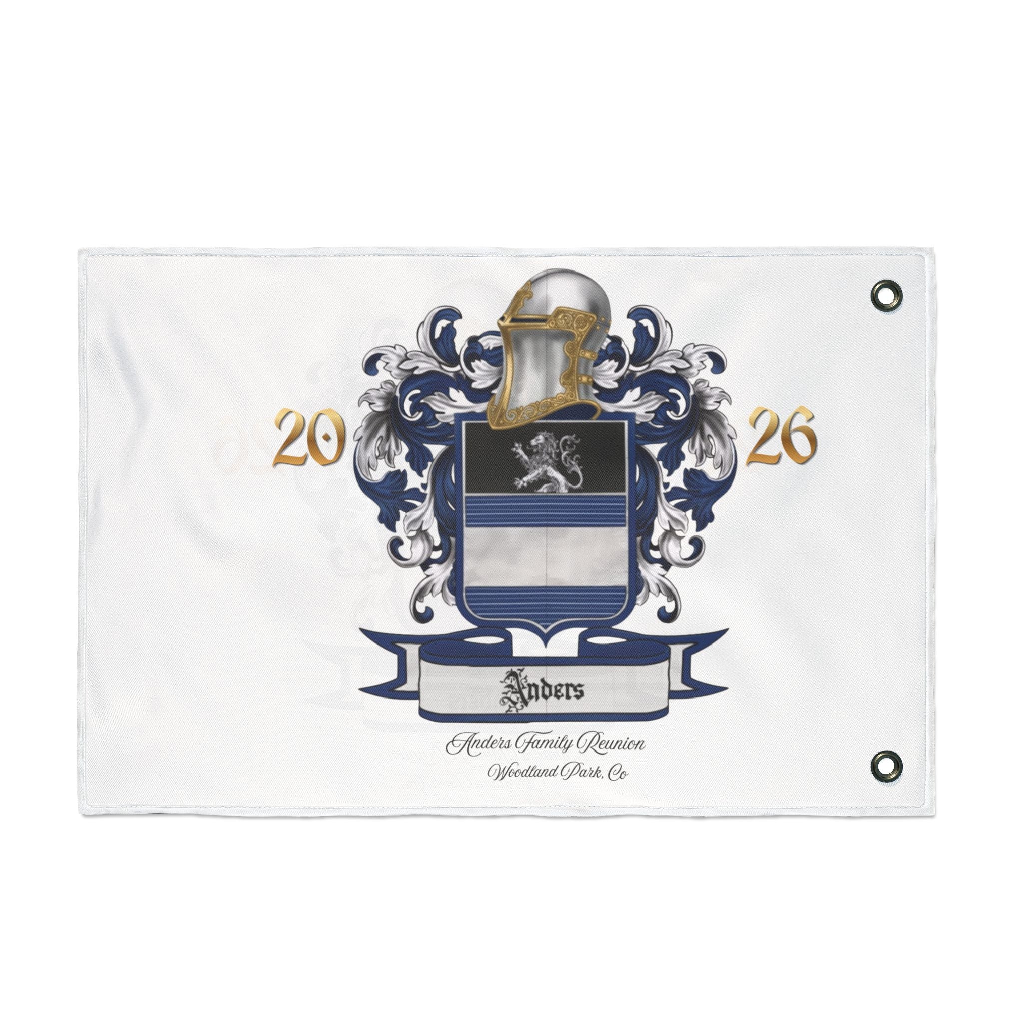 Anders Family Crest Flag — Reunion 2026 Double-Sided Garden Banner