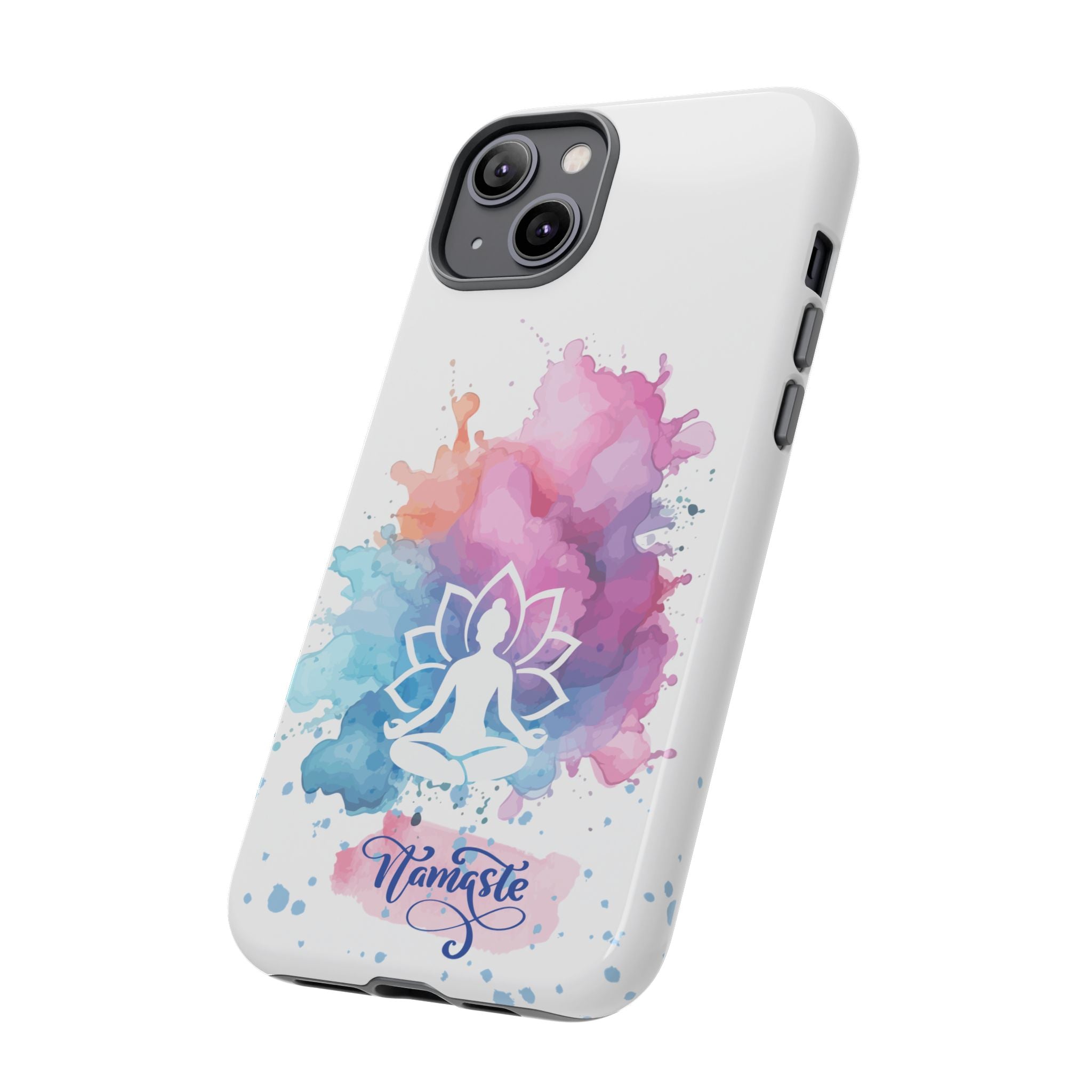 Yoga Namaste Phone Case - Watercolor Lotus Tough Case