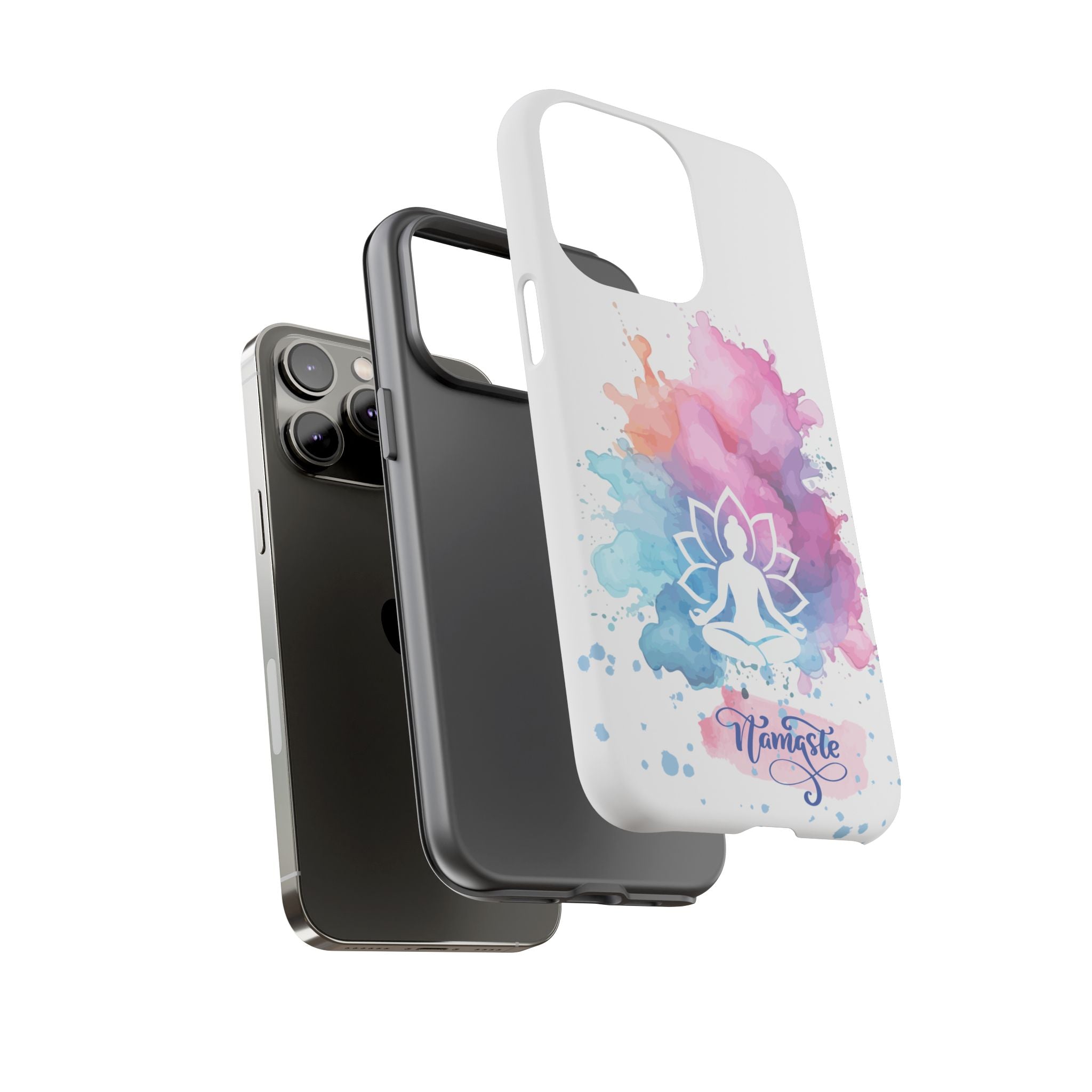Yoga Namaste Phone Case - Watercolor Lotus Tough Case