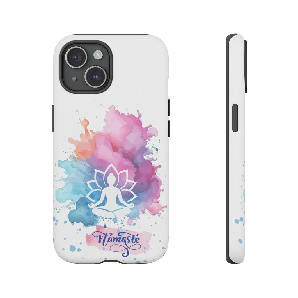 Yoga Namaste Phone Case - Watercolor Lotus Tough Case