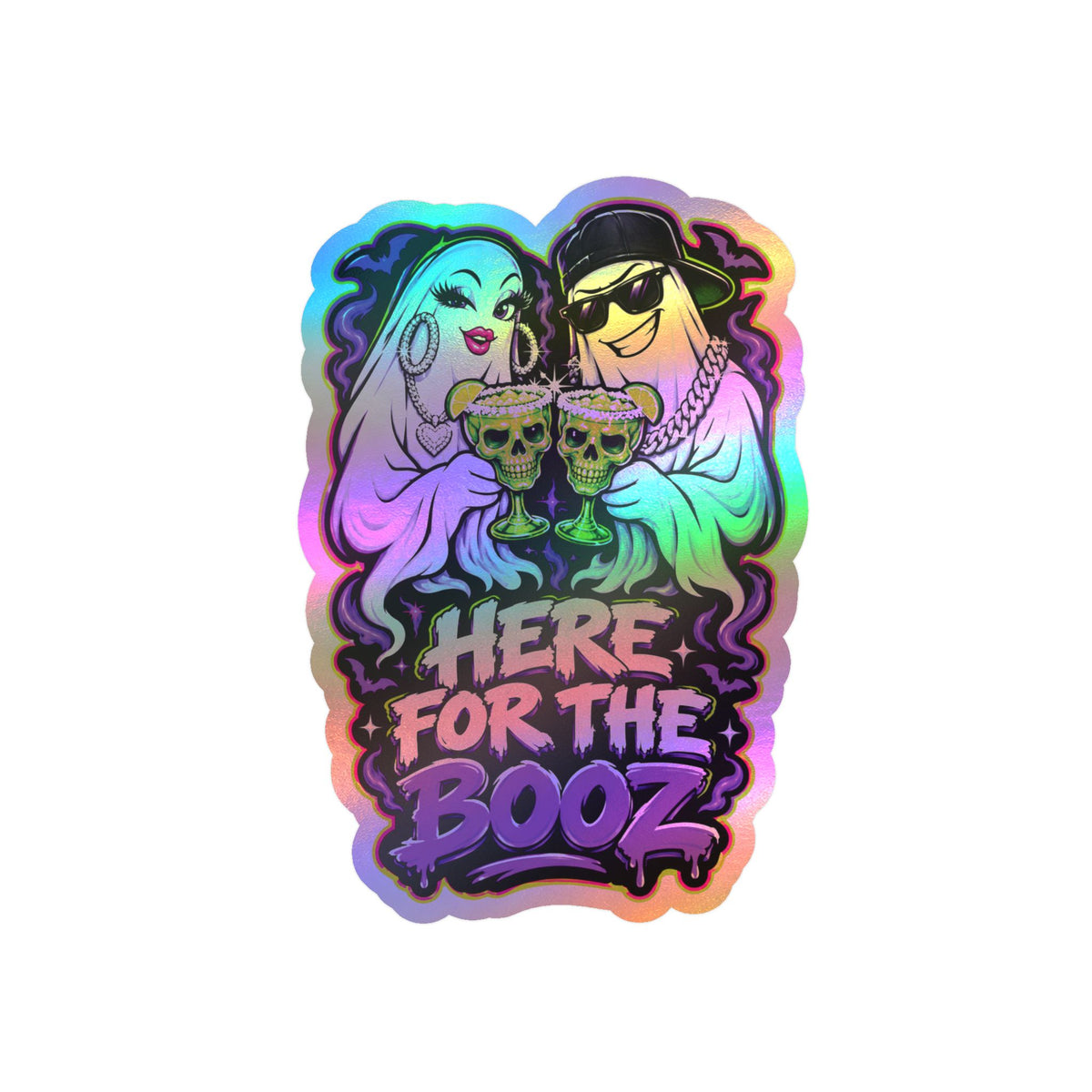 Here for the Booz Ghost 2 Halloween Decal Sticker- Keep'n It Real
