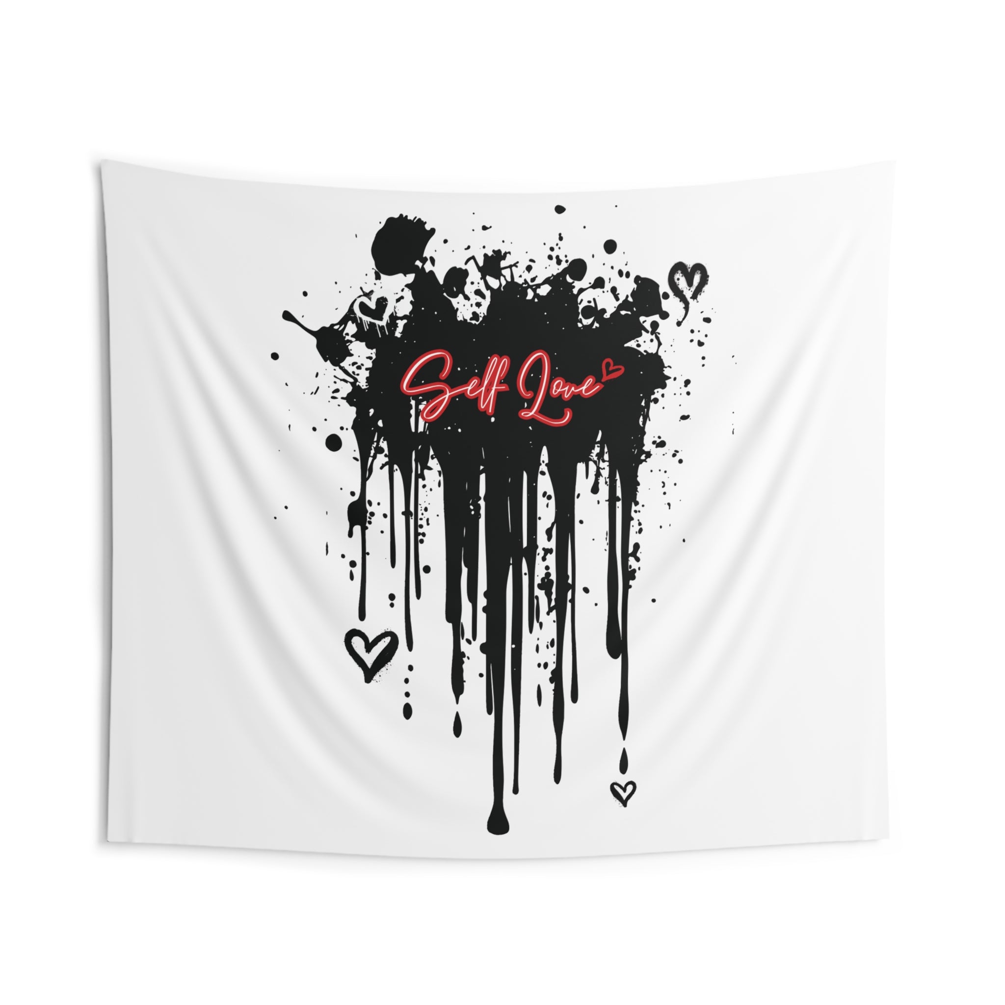 Self Love Graffiti Tapestry — Drip Heart Wall Art