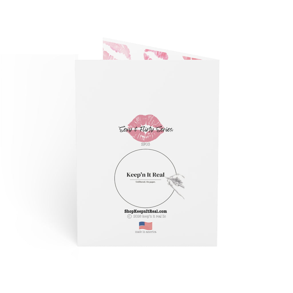 Birthday Greeting Card — “Happy Birthday Sexy Mofo” with Pink Lip Print