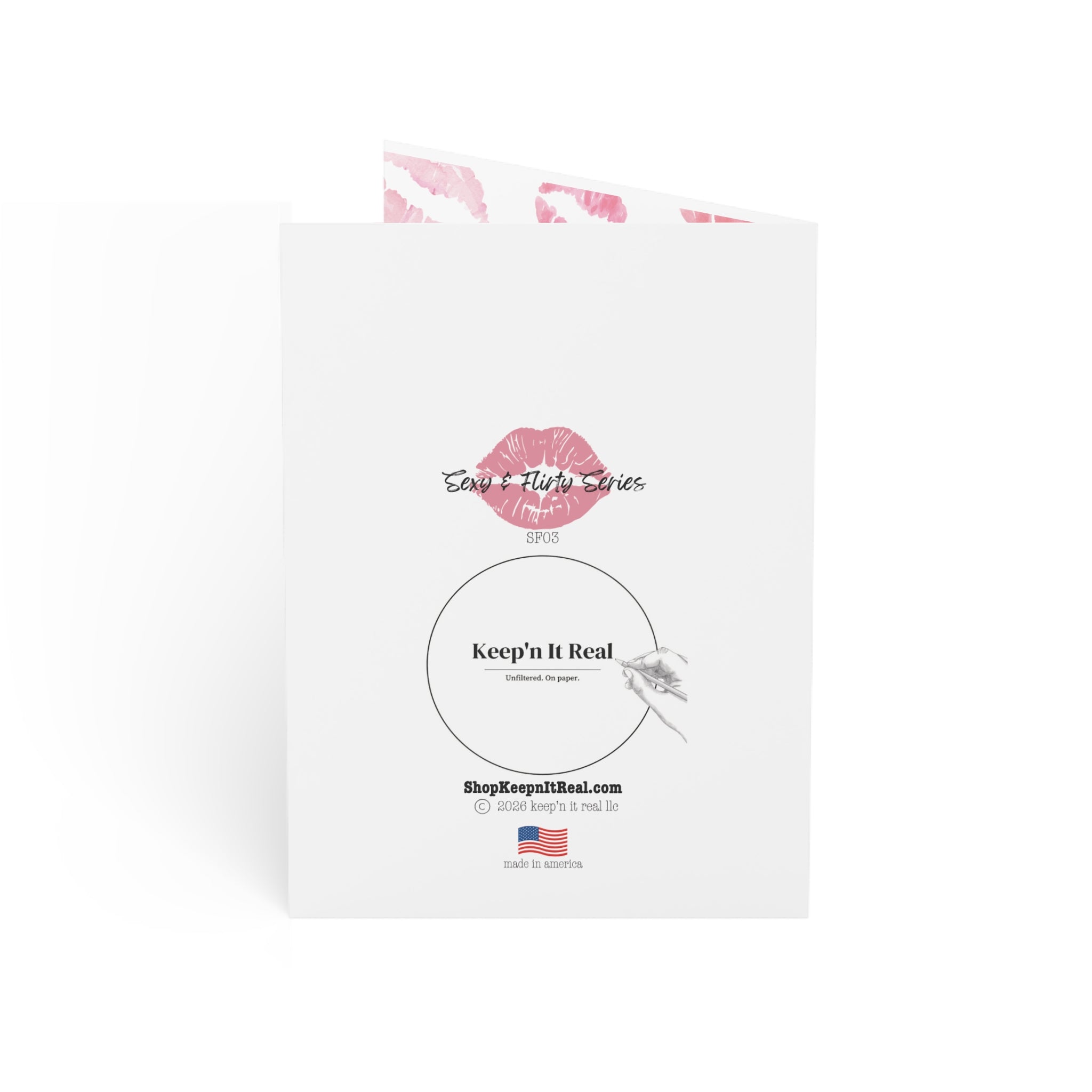 Birthday Greeting Card — “Happy Birthday Sexy Mofo” with Pink Lip Print