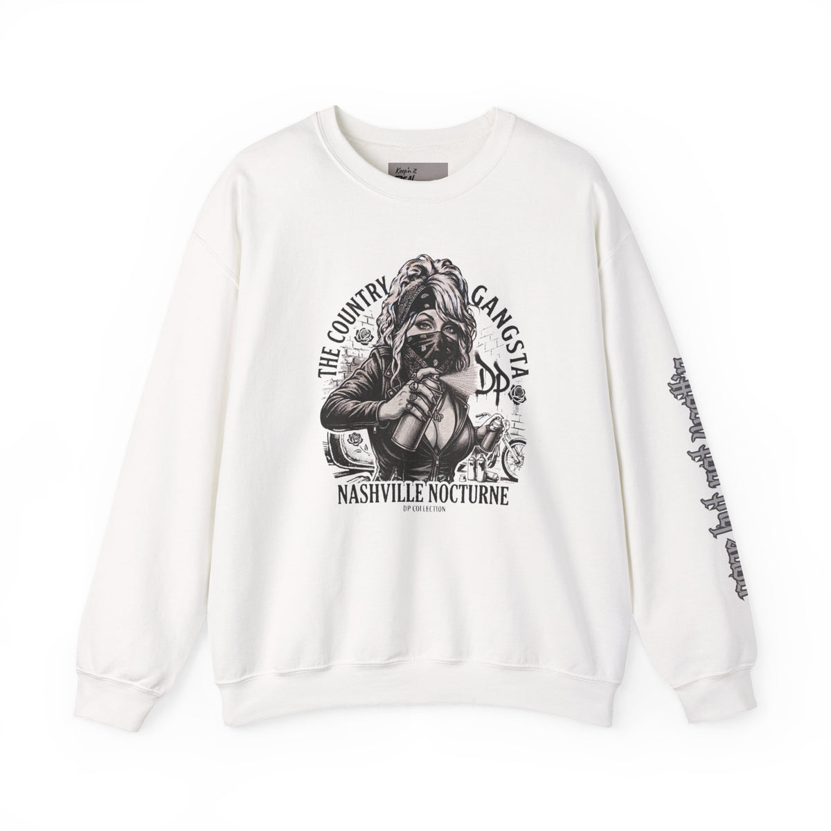 D.P. Nashville Nocturne Crewneck Sweatshirt — The Country Gangster Graphic Spray Painting Pullover