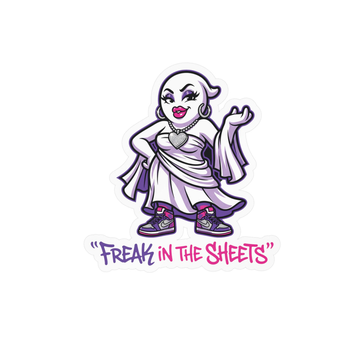 Freak In The Sheets Ghost Halloween Decal Sticker- Keep'n It Real