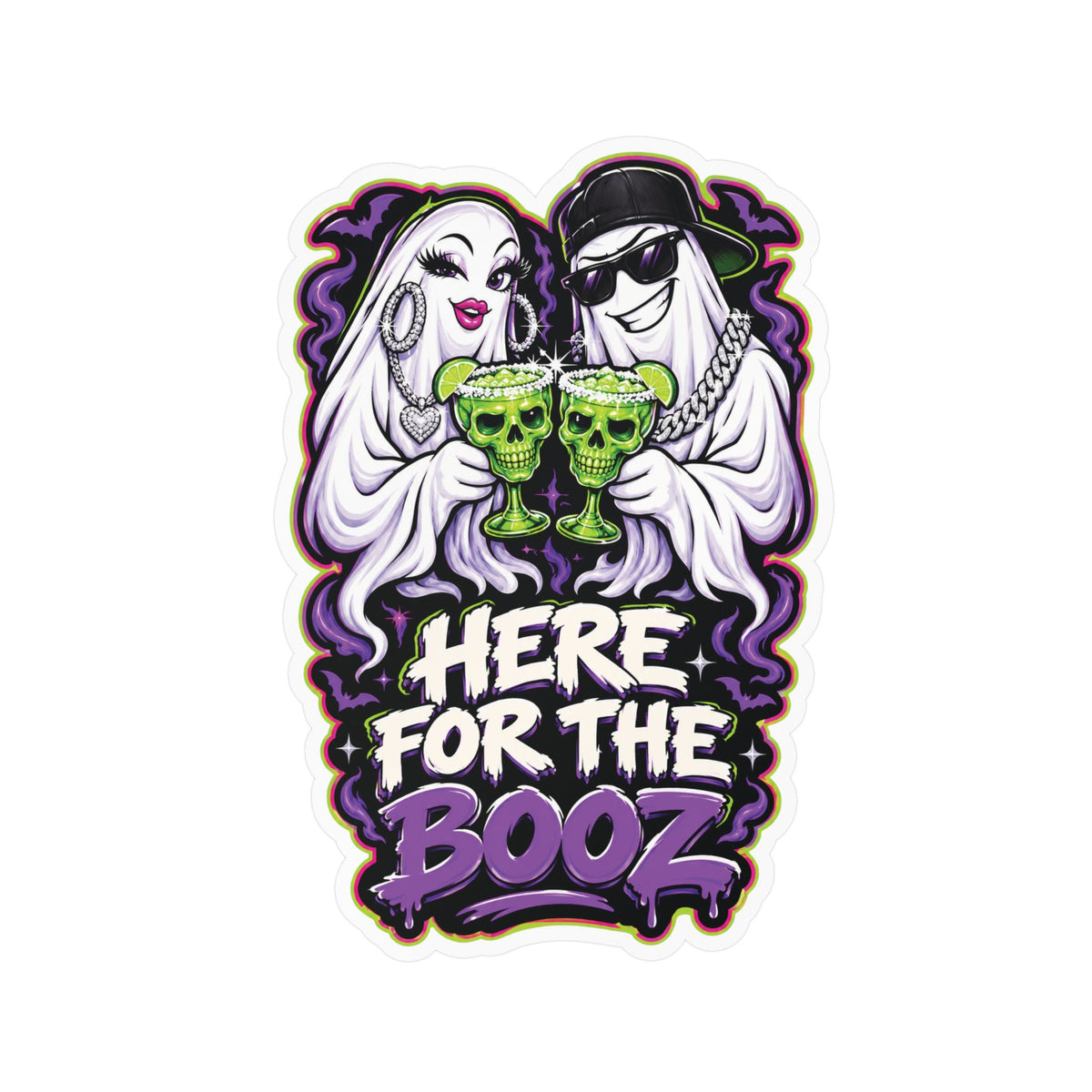 Here for the Booz Ghost 2 Halloween Decal Sticker- Keep'n It Real