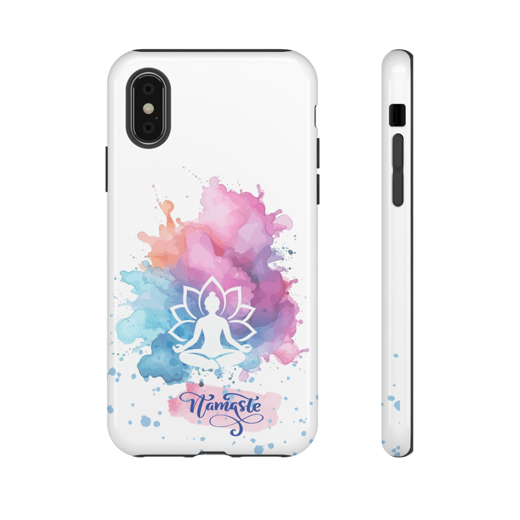 Yoga Namaste Phone Case - Watercolor Lotus Tough Case