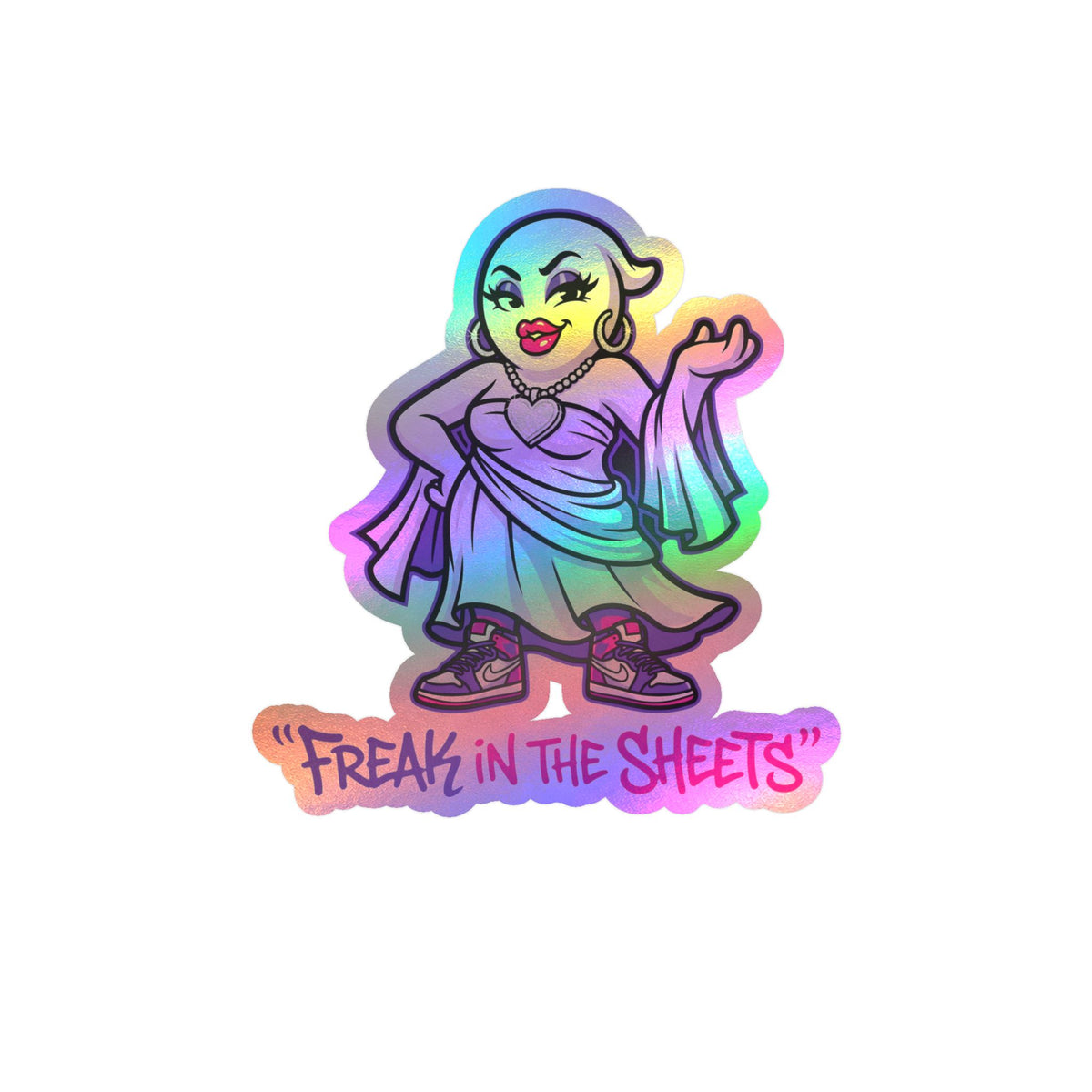 Freak In The Sheets Ghost Halloween Decal Sticker- Keep'n It Real
