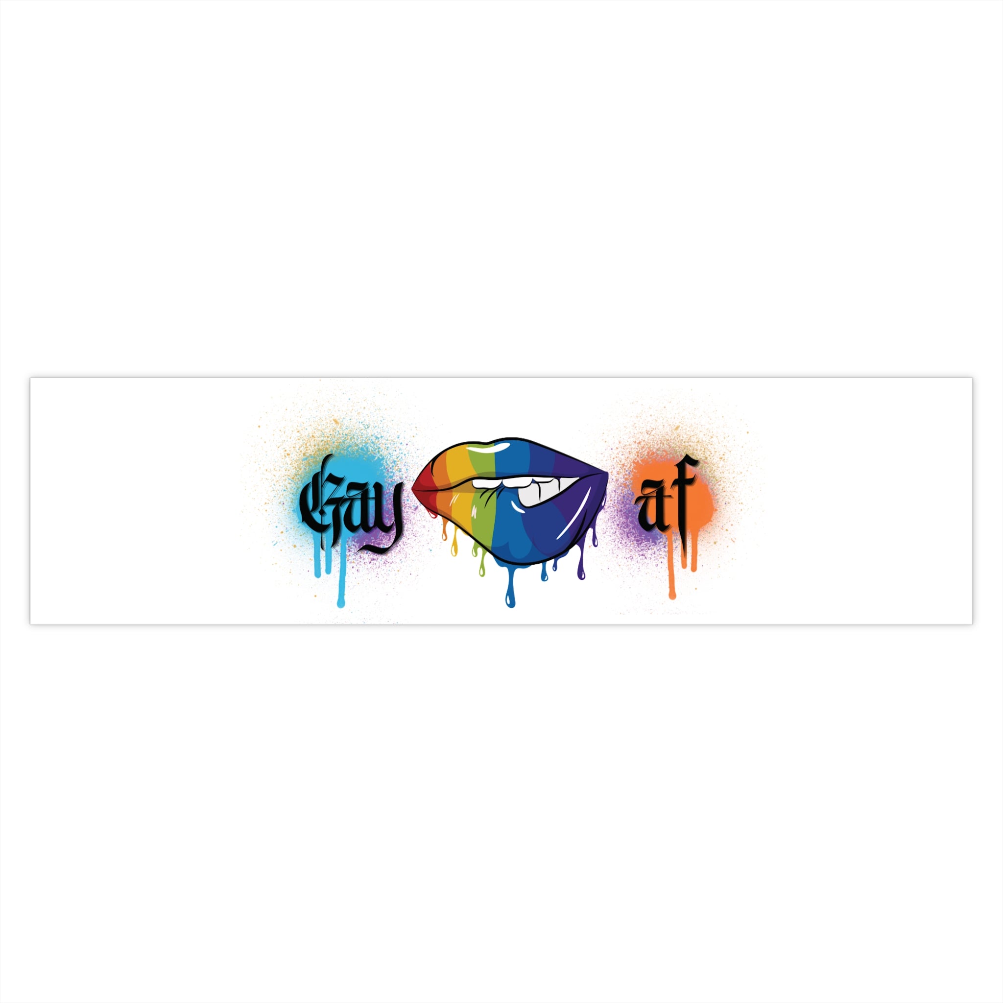Gay AF Rainbow Lip Bumper Sticker — Pride LGBTQ+ Vinyl Decal