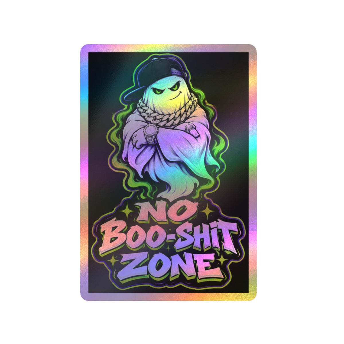 No Boo-Shit Zone Ghost 2 Halloween Decal Sticker- Keep'n It Real