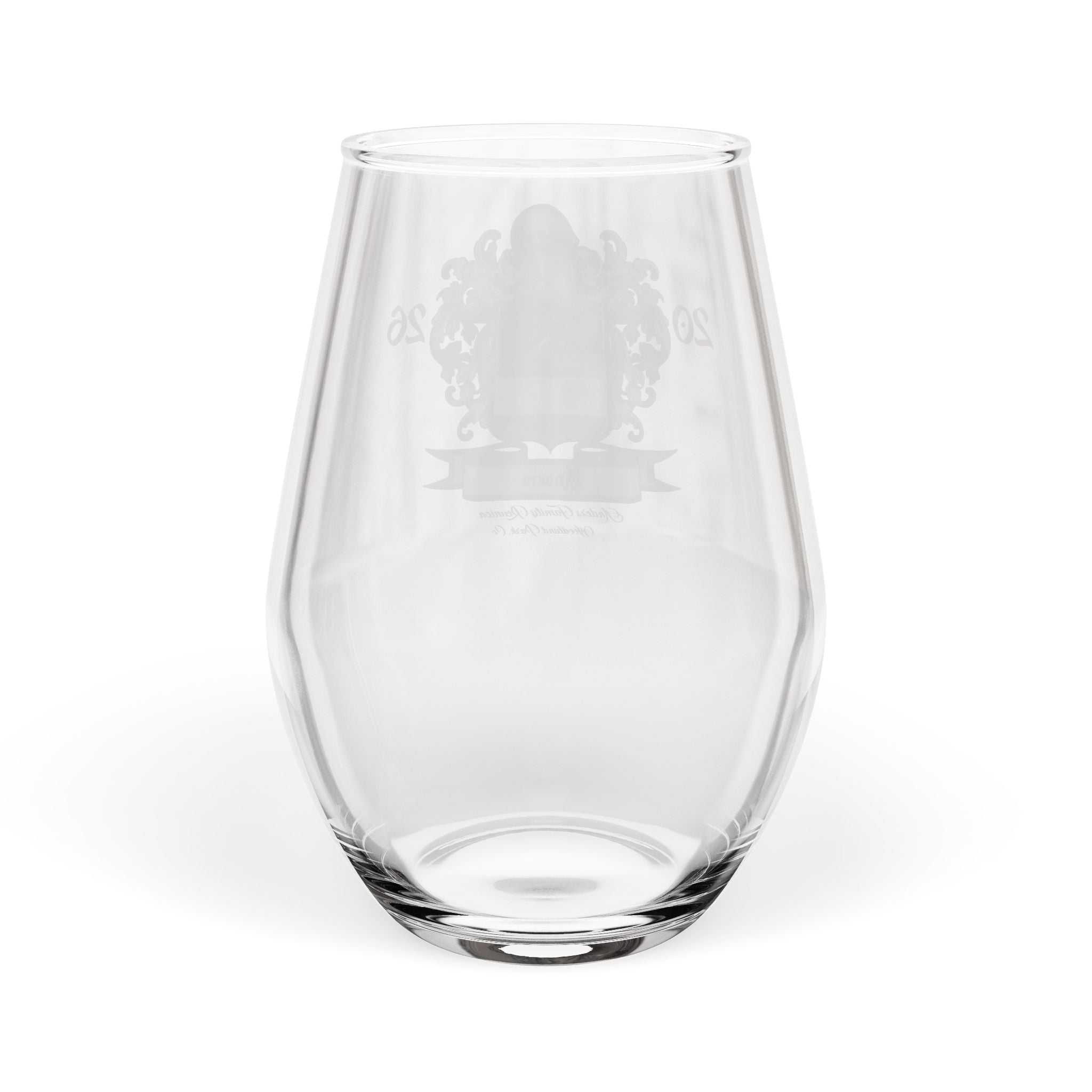 Anders Family Crest Stemless Wine Glass  11.75 oz ( simple)