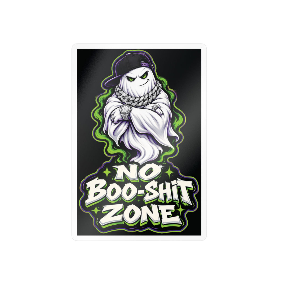 No Boo-Shit Zone Ghost 2 Halloween Decal Sticker- Keep'n It Real