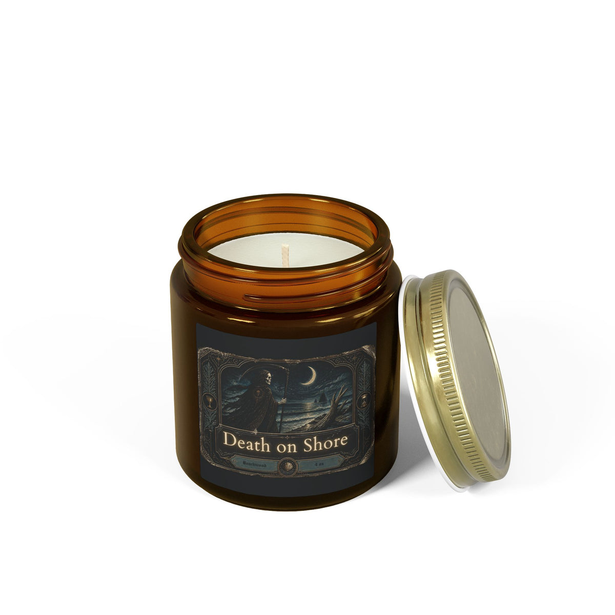 Death on Shore Beachwood Scented Candle — Made with Coconut Apricot Wax (4oz/9oz)