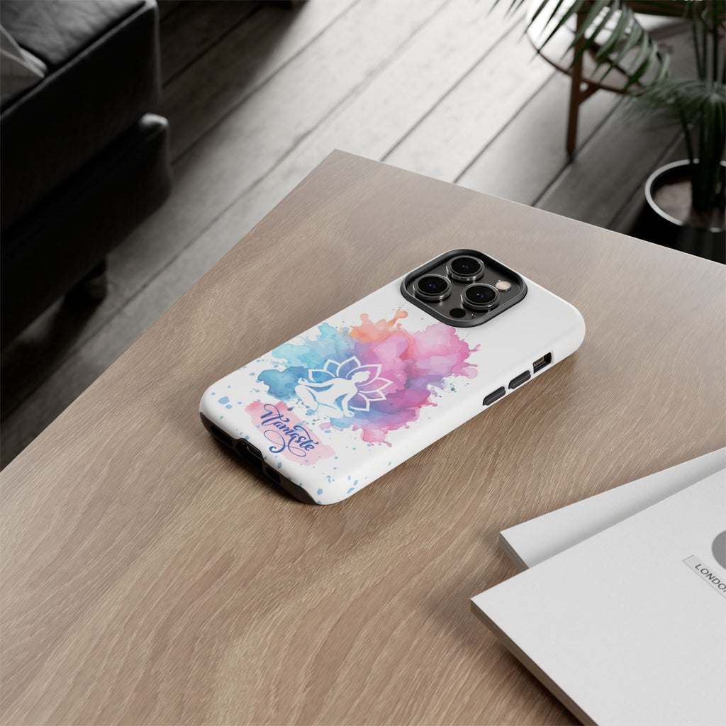 Yoga Namaste Phone Case - Watercolor Lotus Tough Case