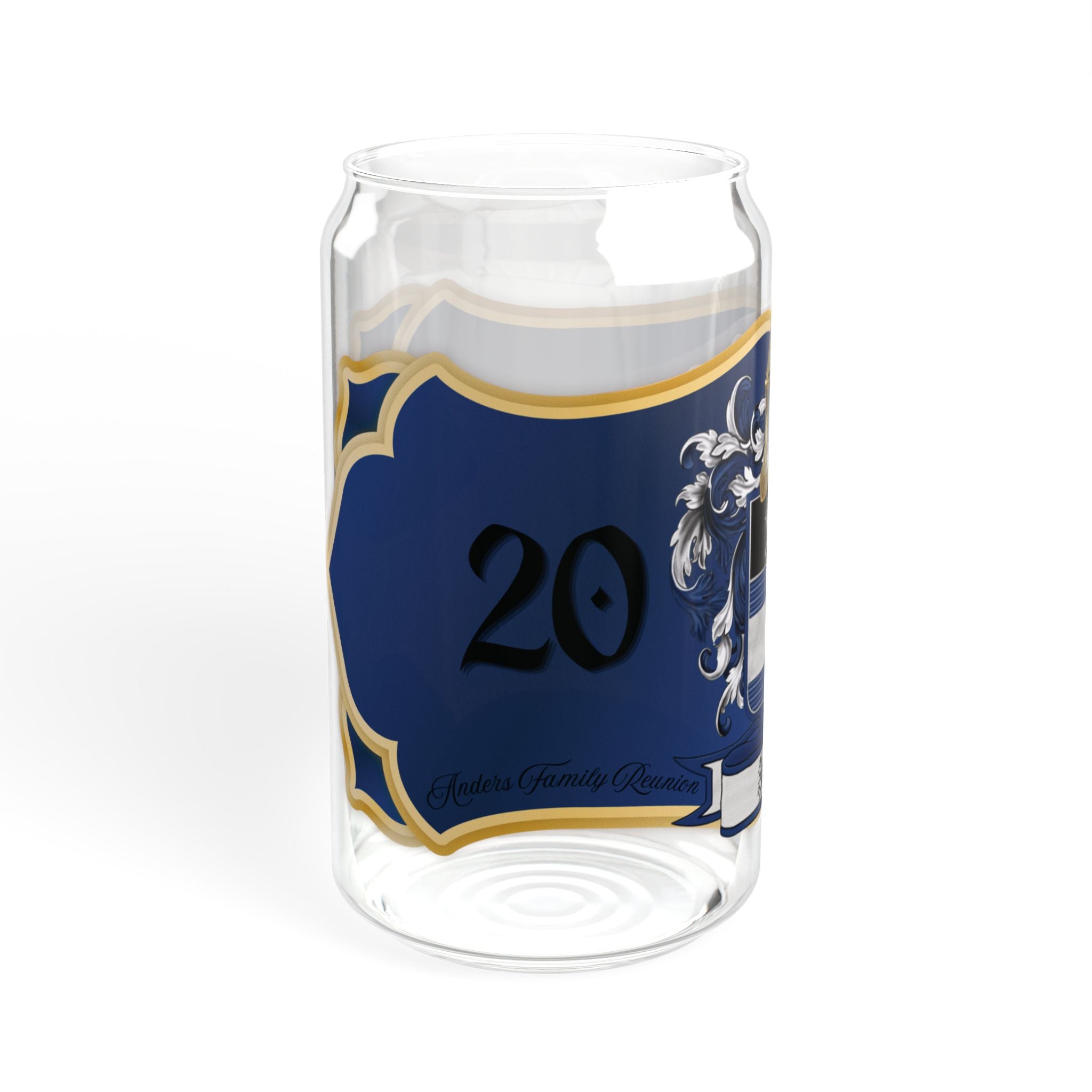 Anders Family Crest 16oz Glass Sipper with Bamboo Lid