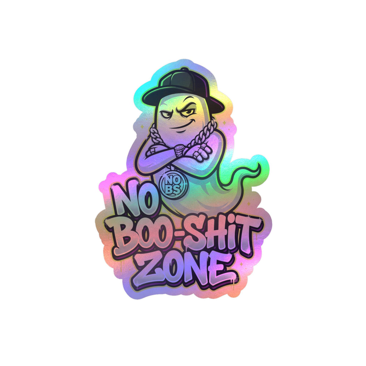 No Boo-Shit Zone Ghost Halloween Decal Sticker- Keep'n It Real