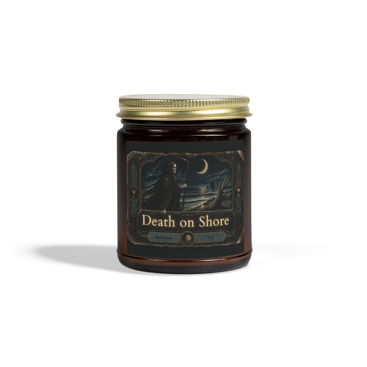 Death on Shore Beachwood Scented Candle — Made with Coconut Apricot Wax (4oz/9oz)