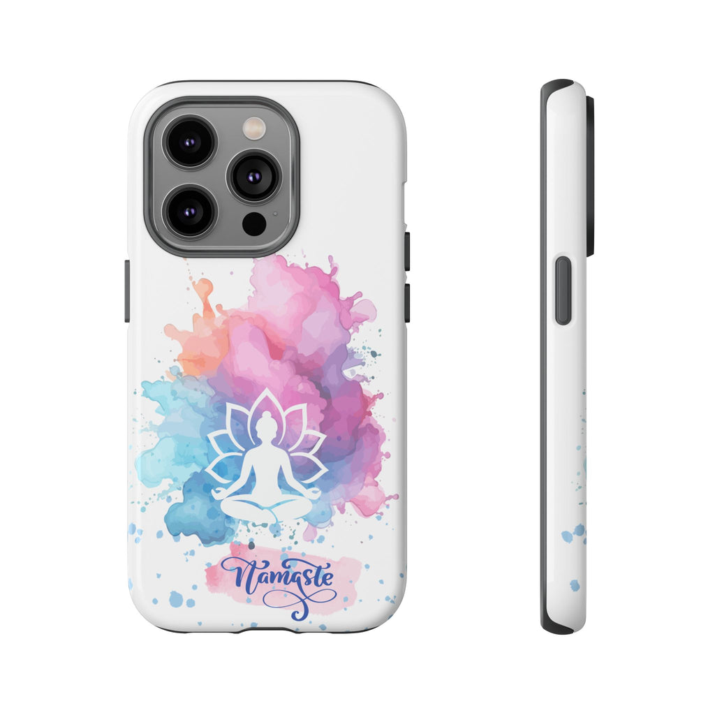 Yoga Namaste Phone Case - Watercolor Lotus Tough Case
